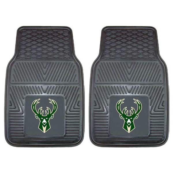 FANMATS NBA Milwaukee Bucks Heavy Duty 2-Piece 18 in. x 27 in. Vinyl Car Mat
