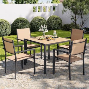 5-Piece HOMMOW Metal Outdoor Dining Table Set
