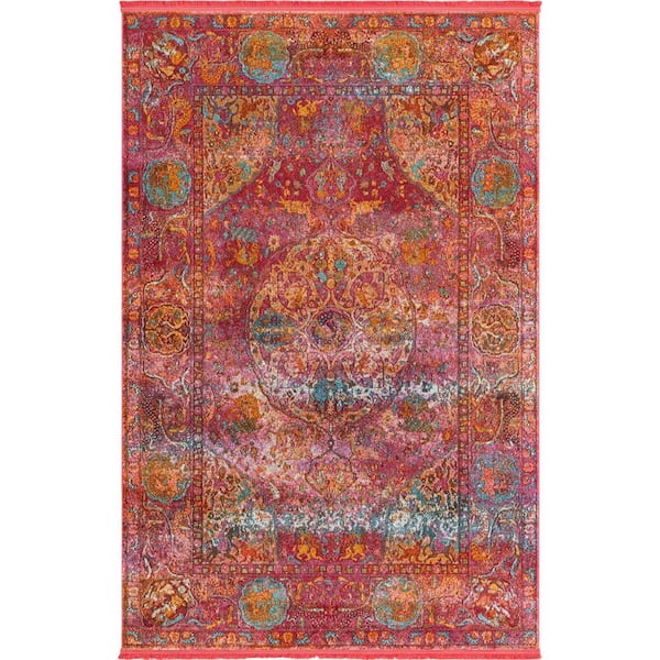 Unique Loom Baracoa Rumba Red 5' 5 x 8' 0 Area Rug