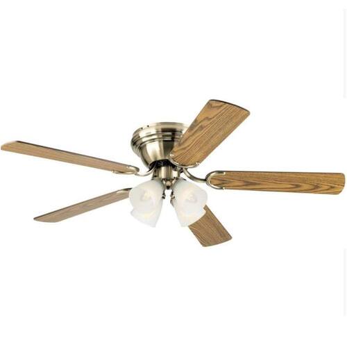 Contempora IV Antique Brass 52 in. Indoor Ceiling Fan with Reversible Oak/Walnut Blades Ceiling Fans With Lights