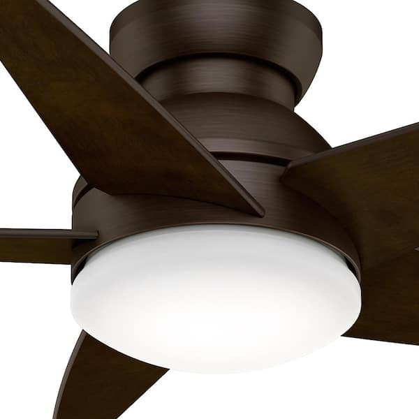 Isotope 44 in. Indoor Brushed Cocoa Ceiling Fan with Light and Wall Control