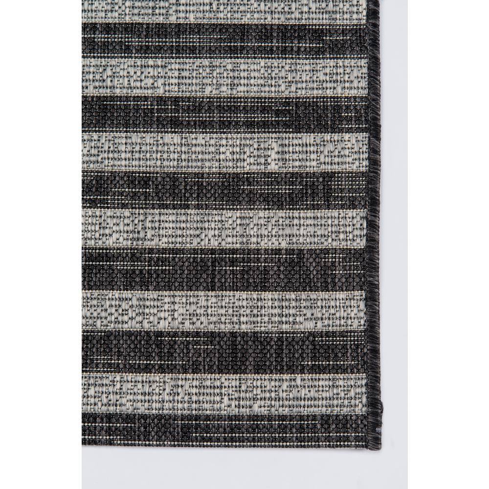 Charcoal Geometric Easy-Care Synthetic Indoor/Outdoor Runner Rug