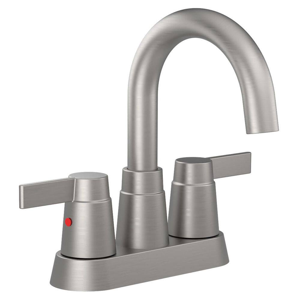 4 in. Centerset Double Handle Bathroom Sink Faucet with 360° High Arc Swivel Spout in Brushed Nickel price history on PriceWatchPro