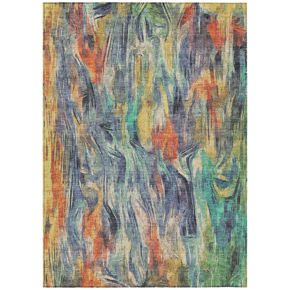 Chantille Machine Washable Indoor/Outdoor Abstract ACN2269 Denim 3 ft. x 5 ft. Area Rug price history on PriceWatchPro