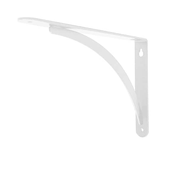 6. 5in x 9in White Steel Cove Decorative Shelf Bracket