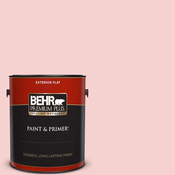 BEHR PREMIUM PLUS 1 gal. #P170-1A Pinky Promise Flat Exterior Paint & Primer