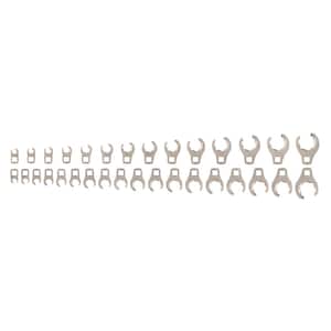 5/16 - 1-1/16 in., 8-27 mm 3/8 in. Drive 6-Point Flare Nut Crowfoot Wrench Set (32-Piece)