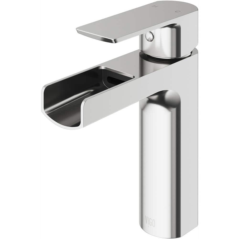 VIGO Ileana Single Hole Bathroom Faucet In Brushed Nickel