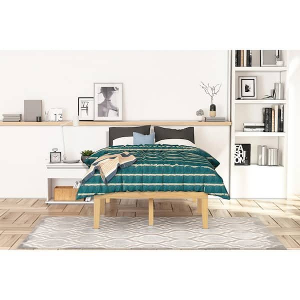 Homestock Full Natural Solid Wood, Do Ikea Bed Frames Need Box Spring