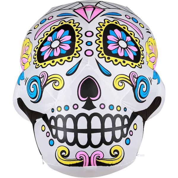 Holidayana 6 ft. Tall Air Blown Inflatable Halloween Skull Yard Decoration