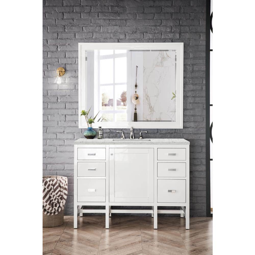 Addison 48 in. W x 23.5 in. D x 35.5 in. H Bath Vanity in Glossy White with Quartz Vanity Top in Eternal Jasmine Pearl price history on PriceWatchPro