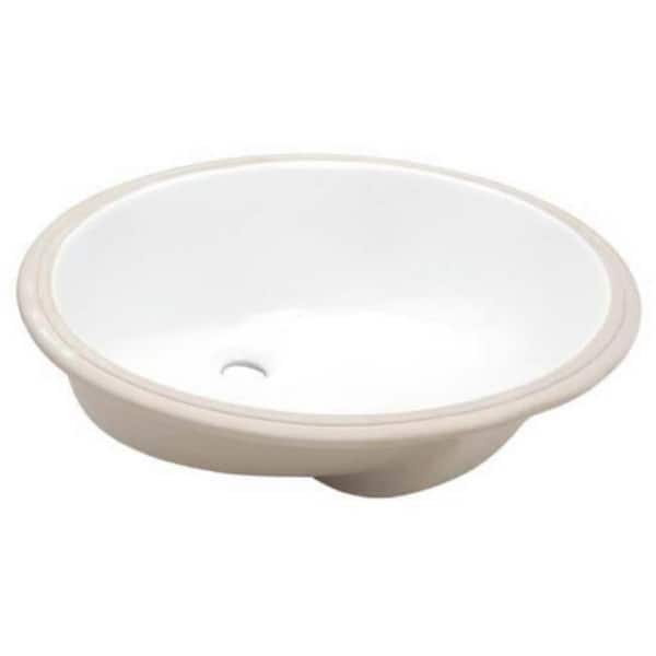 HELVEX Lugano 21.7 in. Oval Undermount Bathroom Sink in White