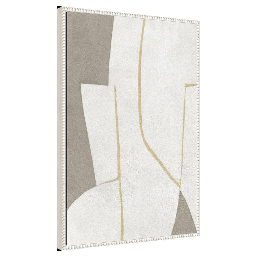 Beaded White and Gray Abstract Canvas Wall Art