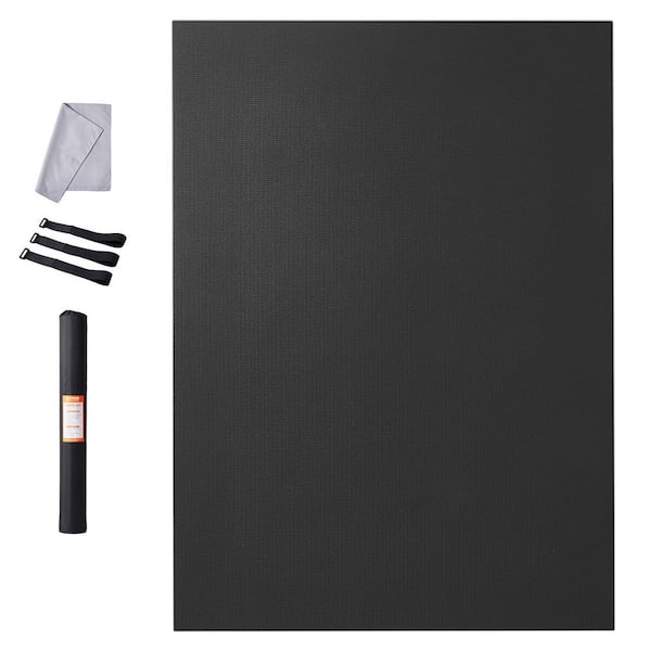 Exercise Mat Black 60 in. W x 84 in. L 0.28 in. T Rubber Yoga Mat Gym Flooring Mat (35 sq. ft.)