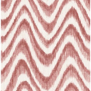 A-Street Prints Bargello Red Faux Grasscloth Wave Strippable