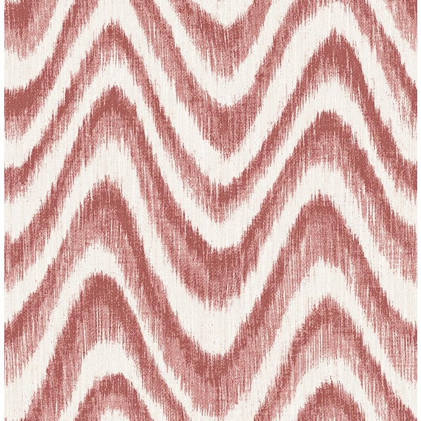 A-Street Prints Bargello Red Faux Grasscloth Wave Red Wallpaper Sample