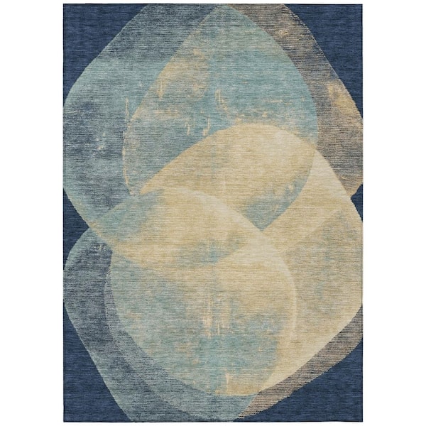 Chantille Machine Washable Indoor/Outdoor Abstract ACN3035 Navy 10 ft. x 14 ft. Area Rug