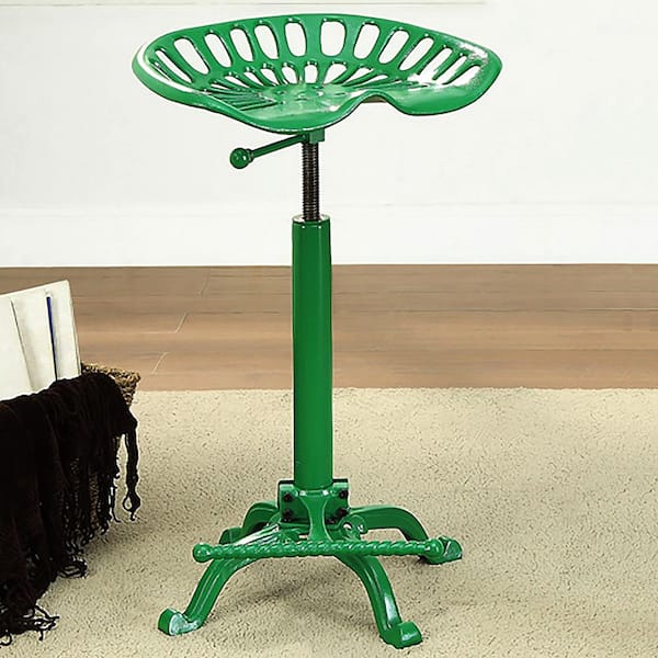 Tractor Seat Adjustable Height Green Bar Stool