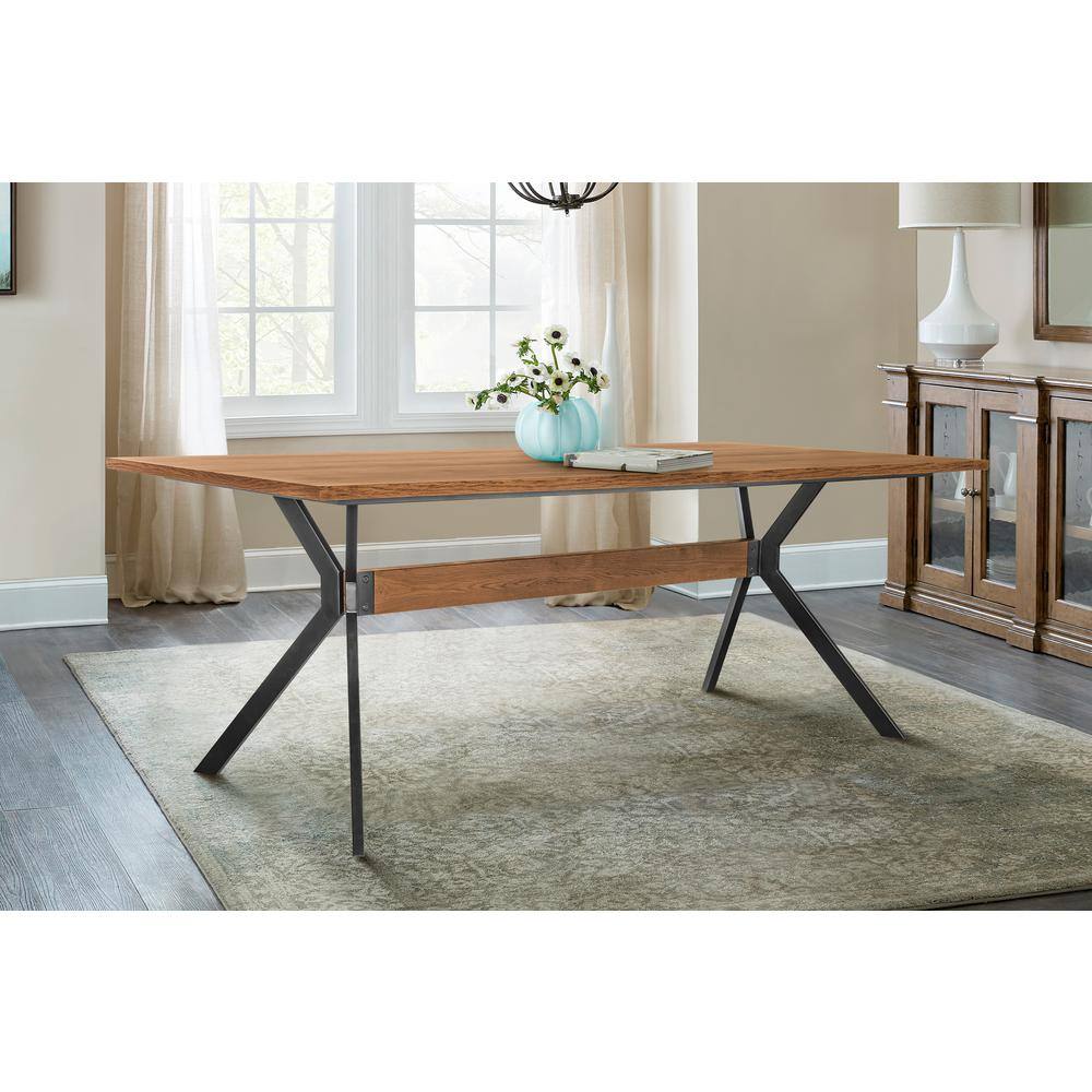 Nevada Transitional Reclaimed Wood Dining Table in Balsamic Oak