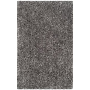 Popcorn Shag Silver 3 ft. x 4 ft. Solid Area Rug