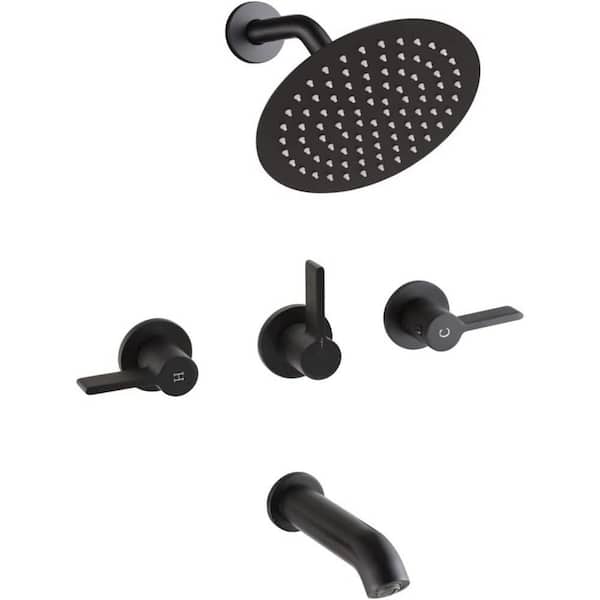 Unbranded Roxy 12.12 in. W 3 Jet Shower Tower in Black 16GS-36234