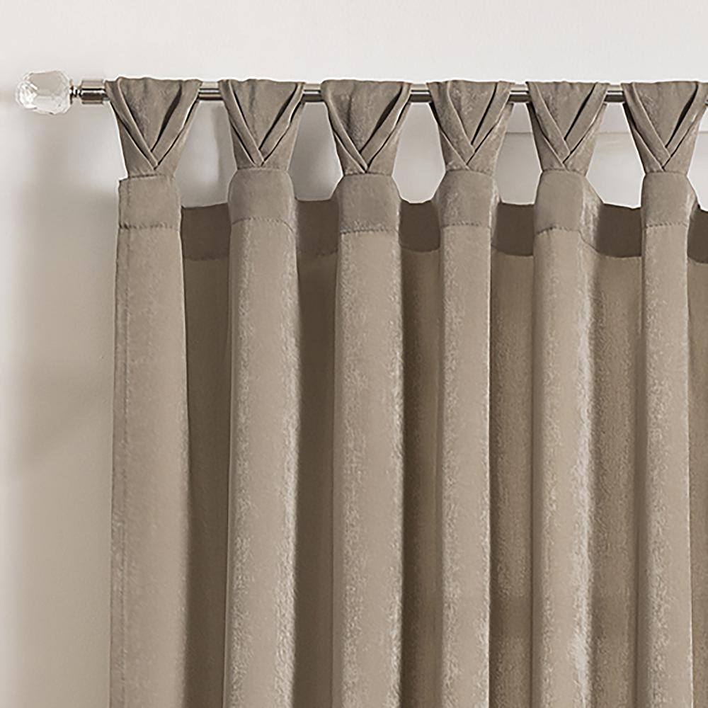 Taupe Wide Georgette Tab Top Drape Panels