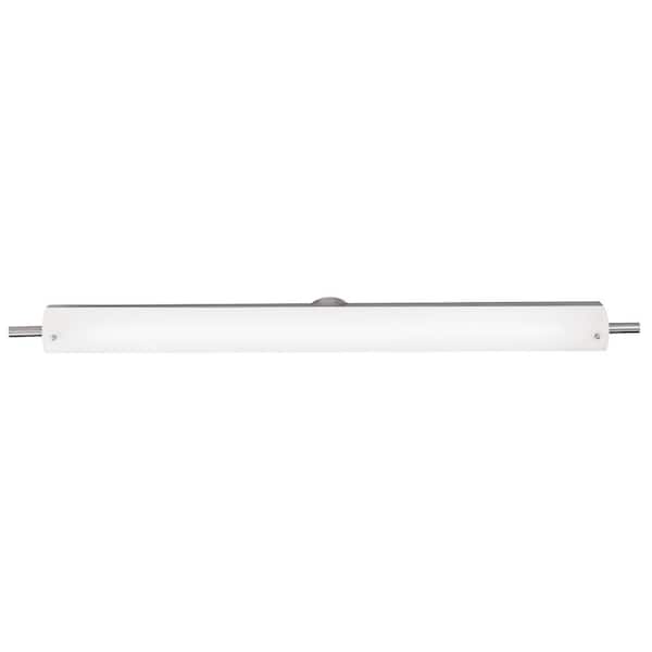 Access Lighting Vail 42 in. 40-Watt Brushed Steel Integrated LED Bath Light with Opal Shade