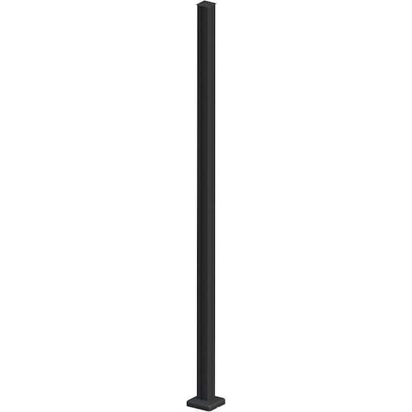 Modular Fencing 76 in. H Matte Black Aluminum Hard Surface Post for a 6 ft. H Outdoor Privacy Fence System
