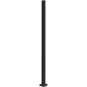 Modular Fencing 76 in. H Matte Black Aluminum Hard Surface Post for a 6 ft. H Outdoor Privacy Fence System