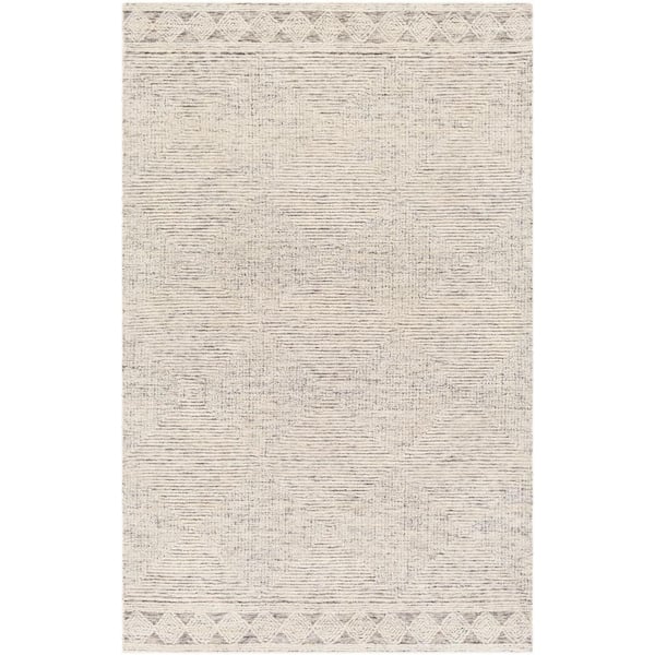 Livabliss Newcastle Taupe Border 6 ft. x 9 ft. Indoor Area Rug
