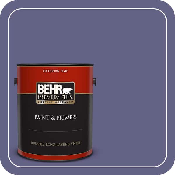 BEHR PREMIUM PLUS 1 gal. #640D-7 Pharaoh Purple Flat Exterior Paint & Primer