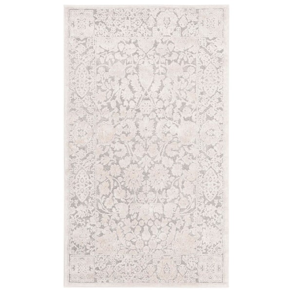 Reflection 2 x 3 Light Gray/Cream Persian Area Rug