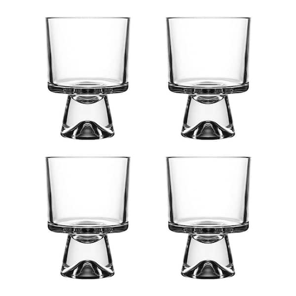 Set of 4 Footed Glass Dessert Bowls 8.2oz Clear Lead-Free Sundae Ice Cream Trifle Cups Dishwasher Safe