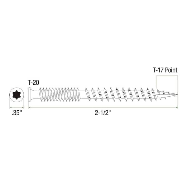 DECKMATE #9 x 2-1/2 in. Gray Star-Drive Pan-Head Coarse Composite Deck Screw 10 lbs. box (729 pcs)