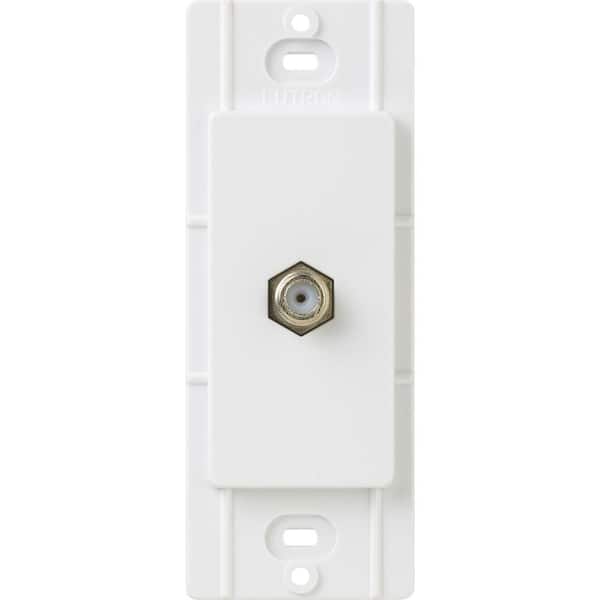 Lutron Claro Coaxial Cable Jack, White (CA-CJ-WH)