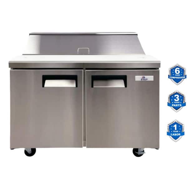 Cooler Depot 48 in.W 9.5 cu. ft. Prep Table Commercial Refrigerator in Stainless Steel