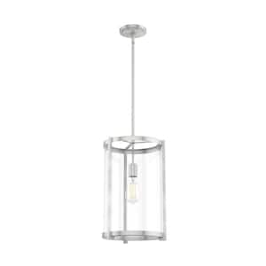 Astwood 1-Light Brushed Nickel Island Pendant Light with Clear Glass Shade Kitchen Light