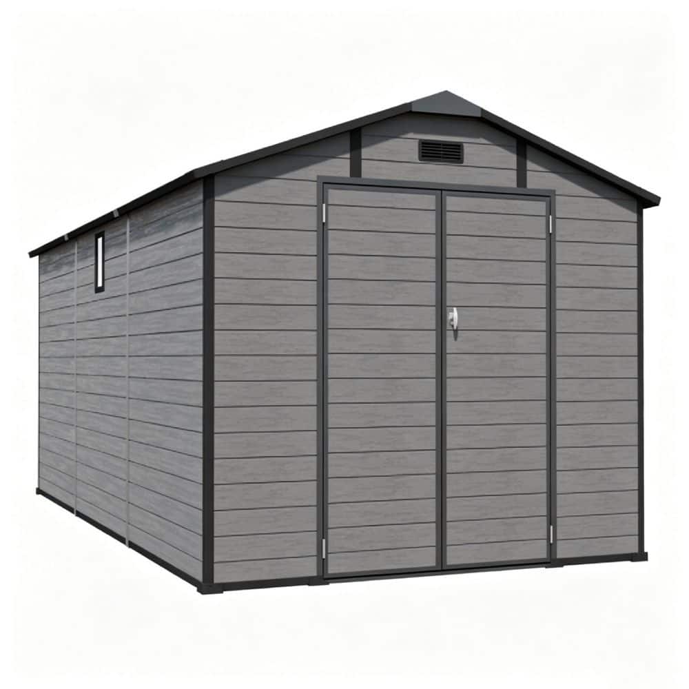 8 ft. W x 14 ft. D Plastic Shed, Lockable Resin Tool Shed with 2 Window & 3 Air vents,with floor (112 sq. ft.) price history on PriceWatchPro
