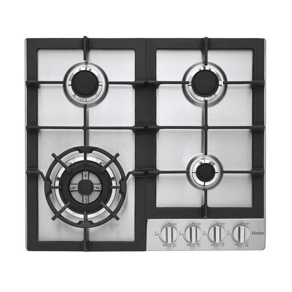 Haier 24 in. Gas Cooktop in Stainless Steel with 4-Burners