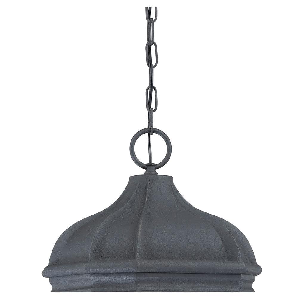Harrison Black 4-Light Outdoor Pendant with Clear Beveled Glass