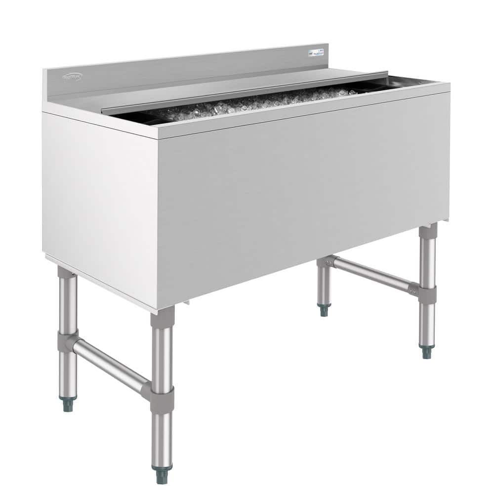 36" Stainless Steel Commercial Underbar Ice Bin with Sliding Lid