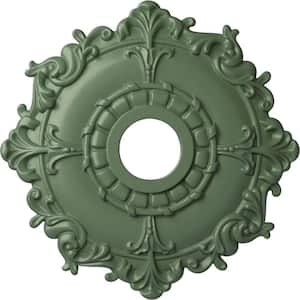 1-1/2" x 18" x 18" Polyurethane Riley Ceiling Medallion, Hand-Painted Athenian Green