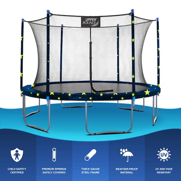 Upper Bounce 14 FT Round Trampoline Set with Safety Enclosure
