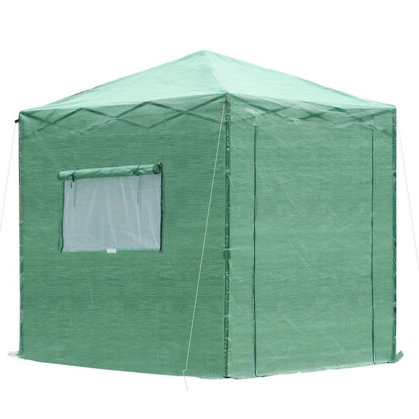 Outsunny 5.9 ft. x 7.9 ft. x 7.9 ft. Steel Greenhouse with Roll-Up Door and 2-Windows