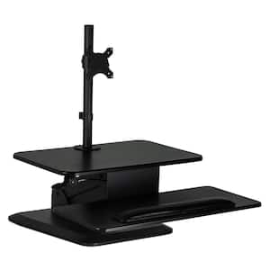 23.5 in. Black Standing Desk Converter Workstation with Single Monitor Mount