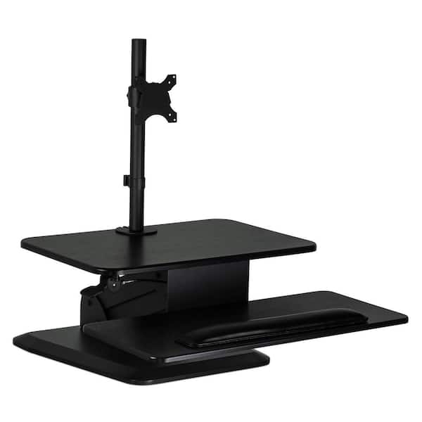 mount-it! 23.5 in. Black Standing Desk Converter Workstation with Single Monitor Mount