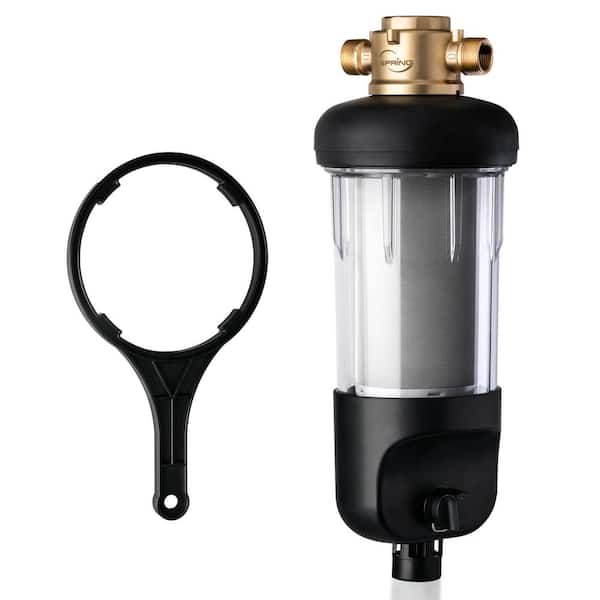 ISPRING WSP50J Reusable Whole House Spin-Down Sediment Water Filter, Jumbo Size, Large Capacity, Flushable Prefilter Filtration