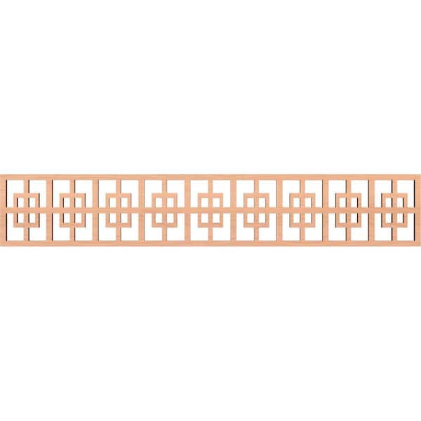 Ekena Millwork Cambridge Fretwork 0.375 in. D x 46.625 in. W x 8 in. L Alder Wood Panel Moulding