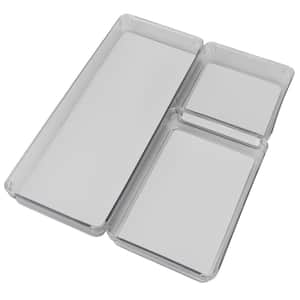 Basicwise Clear Plastic Drawer Organizers, PK 4 QI003394.4