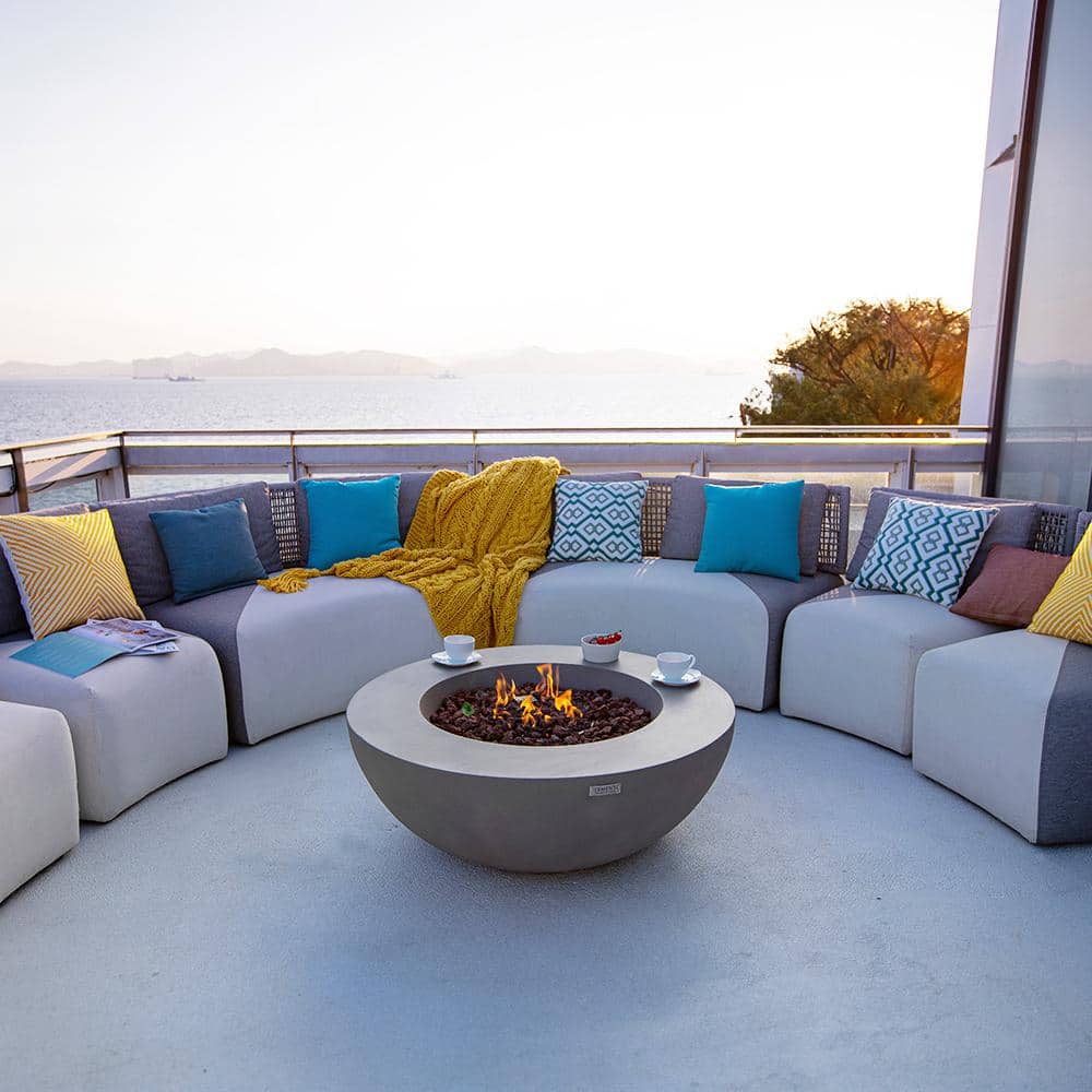 Elementi Gray Concrete 42" Natural Gas Fire Pit Table